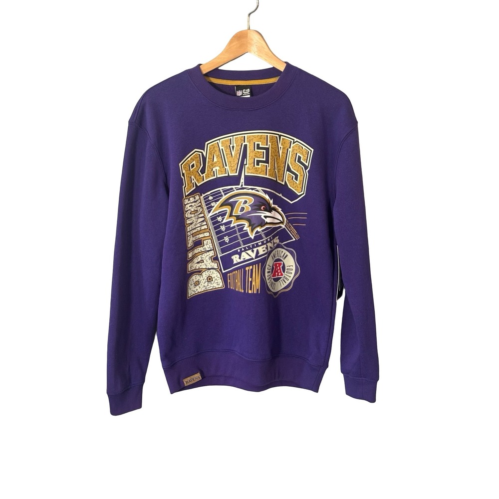 NFL Ultra Game Baltimore Ravens Sweatshirt Small Purple Cotton Blend NWT
